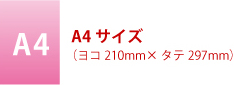 A4サイズ(ヨコ210mm×タテ297mm)