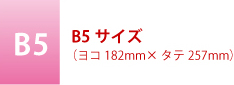 B5サイズ(ヨコ182mm×タテ257mm)