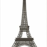 縦型の紙に印刷されたエッフェル塔のイラスト